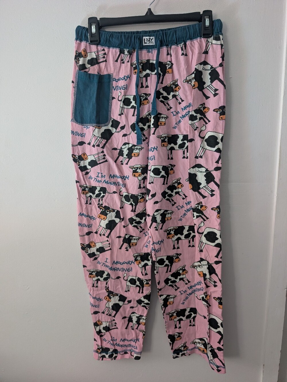 Lazy One Womens Pink Cow Cotton Pajama Pants